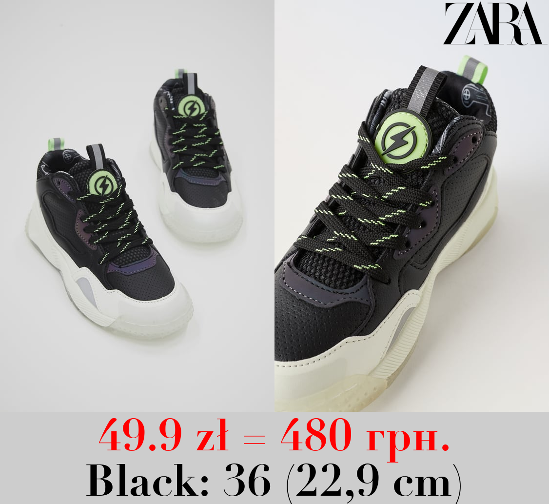 GLOW-IN-THE-DARK HIGH-TOP SNEAKERS