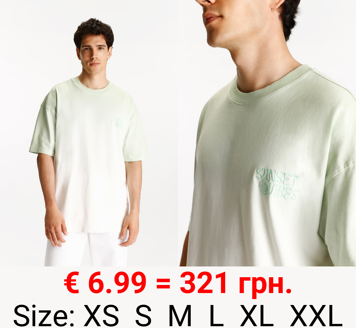 Embroidered tie-dye T-shirt