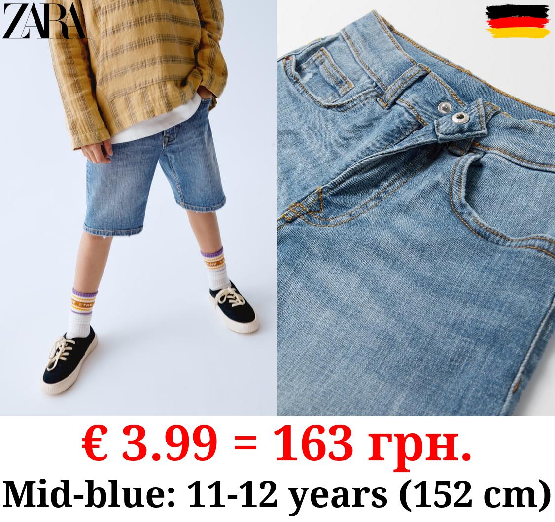 STRAIGHT-FIT DENIM BERMUDA SHORTS