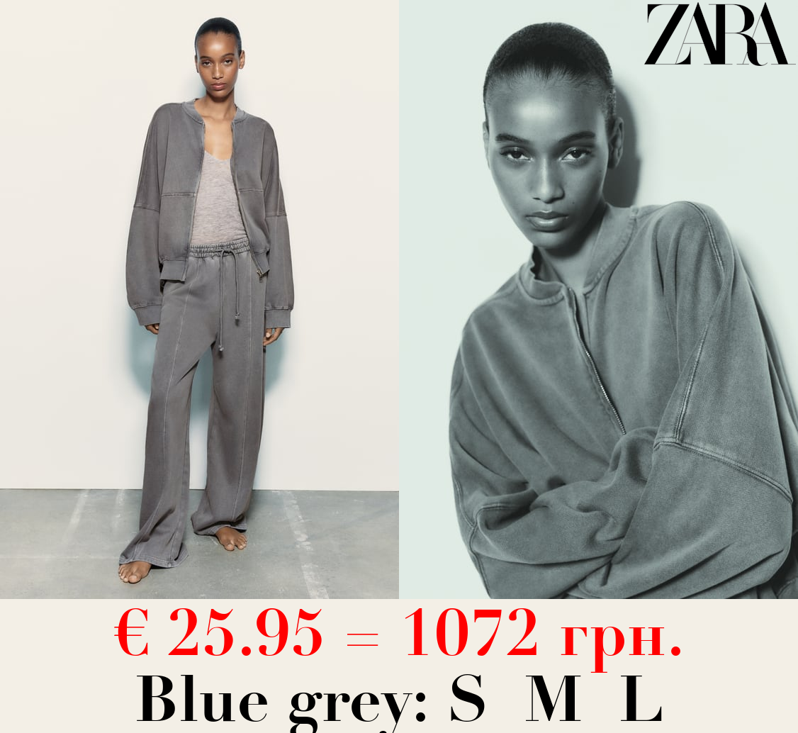 BOMBER SWEATSHIRT WITH ZIP