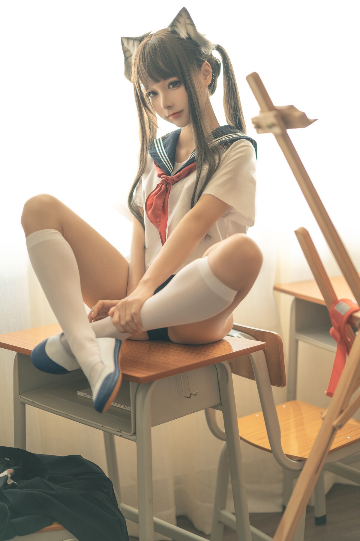 蠢沫沫 Cosplay 放学后 25