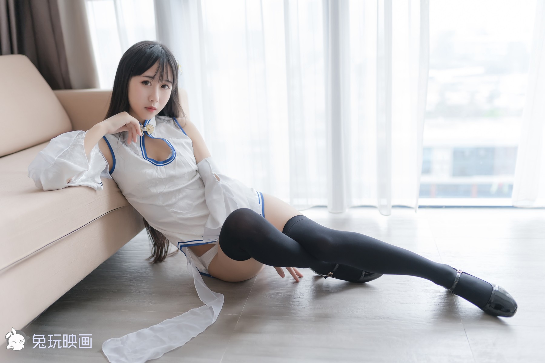 Cosplay 兔玩映画 白色旗袍 7