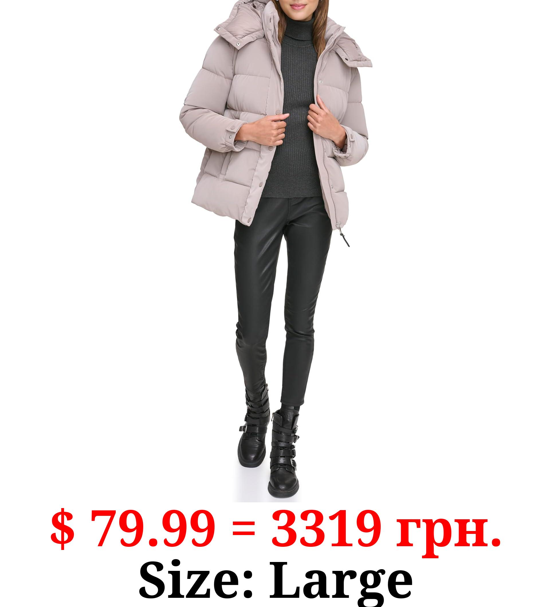 DKNY Women's Hooded Puffer Coat