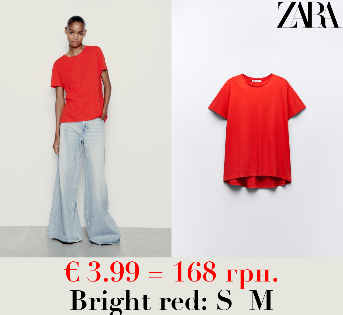 BASIC T-SHIRT WITH ASYMMETRIC HEM