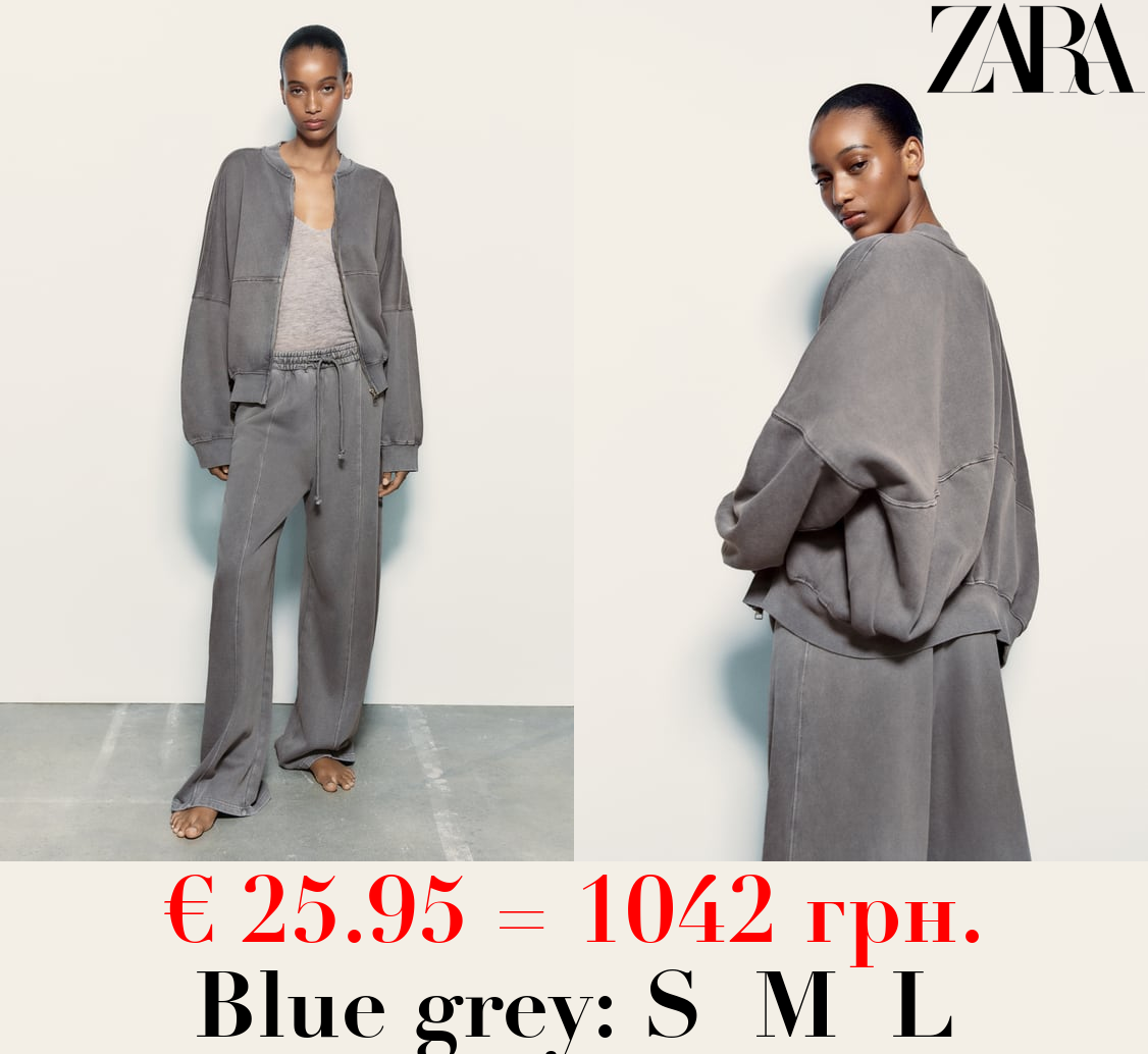 BOMBER SWEATSHIRT WITH ZIP