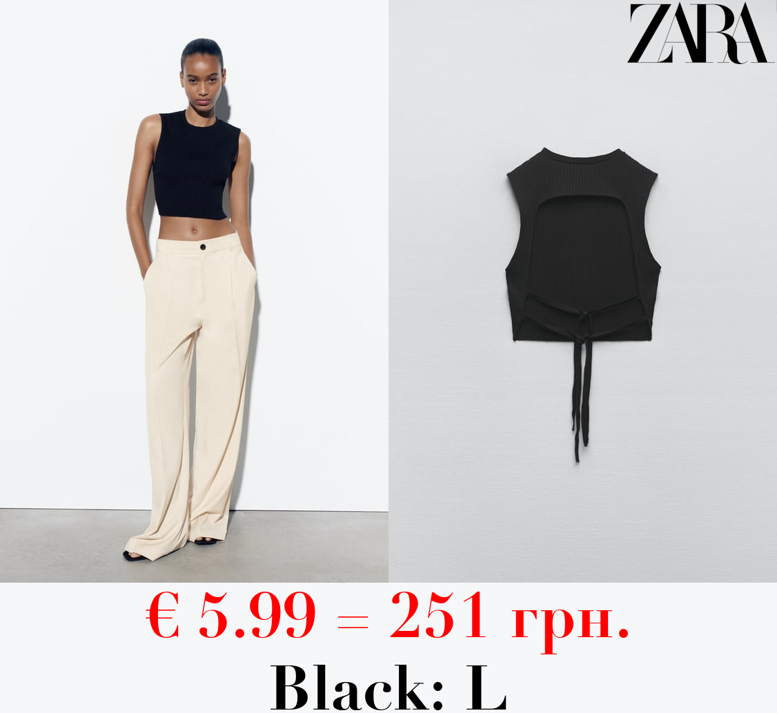 RIBBED TOP WITH OPEN BACK