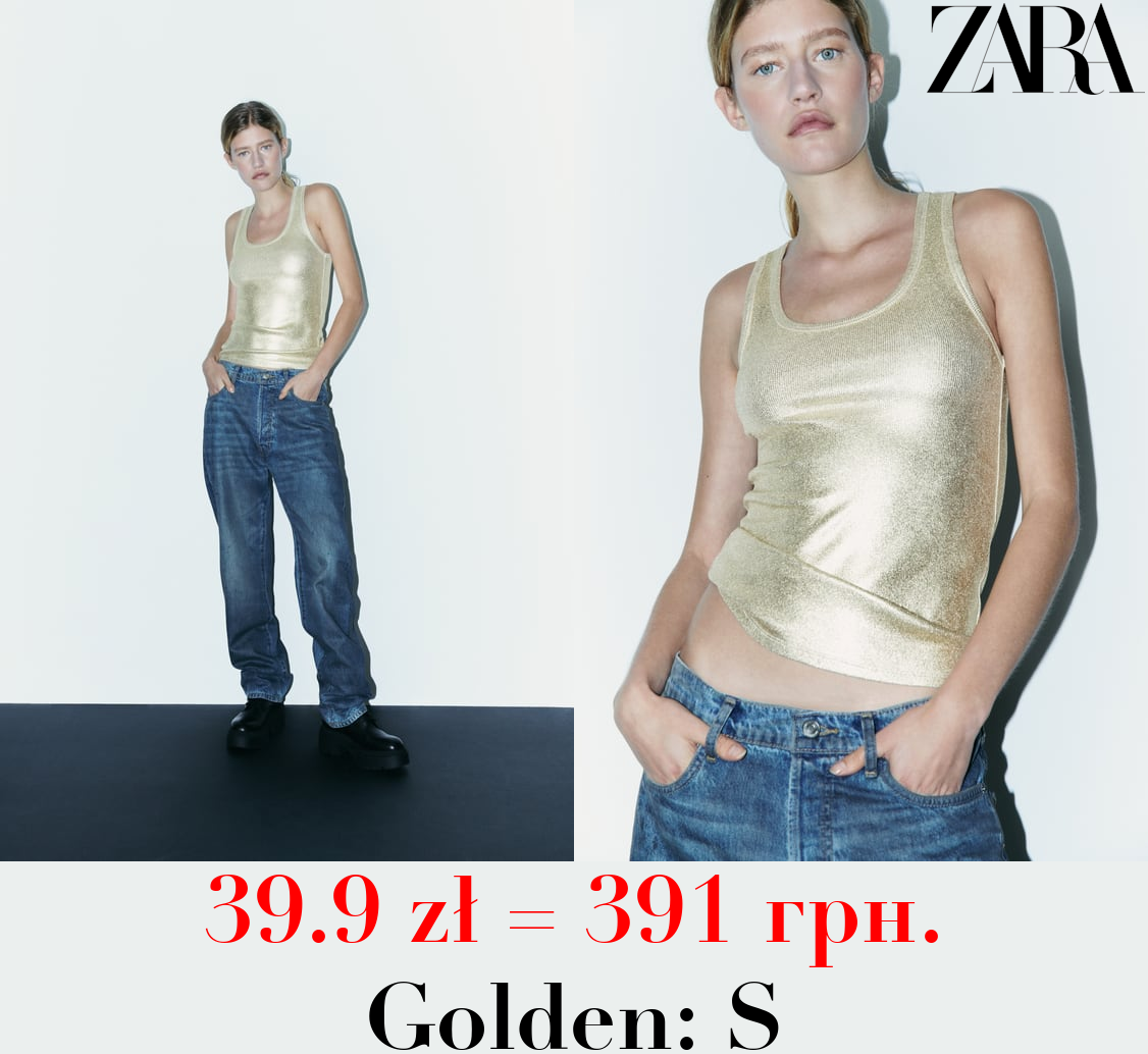 RIBBED METALLIC T-SHIRT