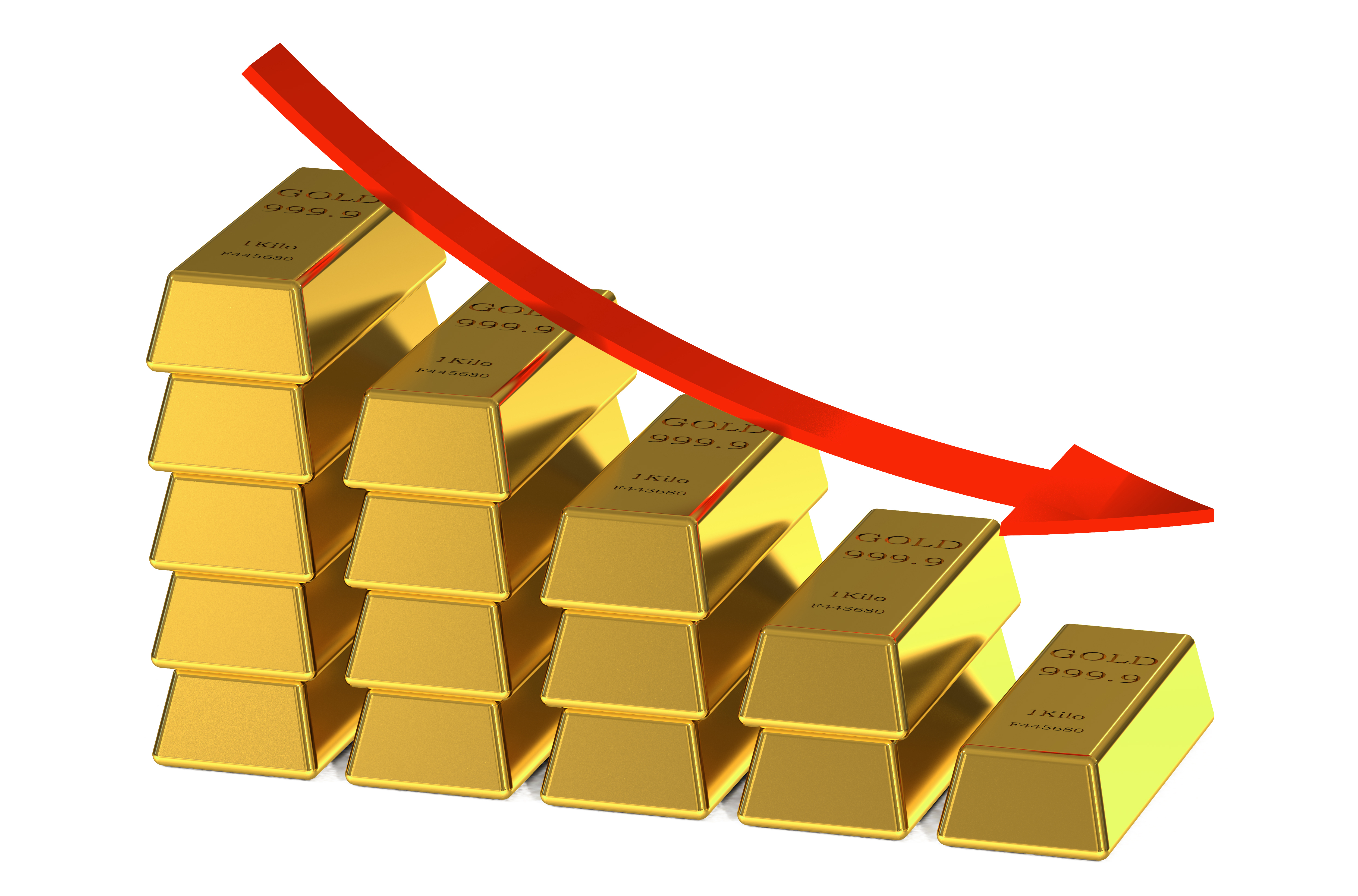 Золото падает. Золото сыпется. Золото понизилось в цене. Золотой капитал.