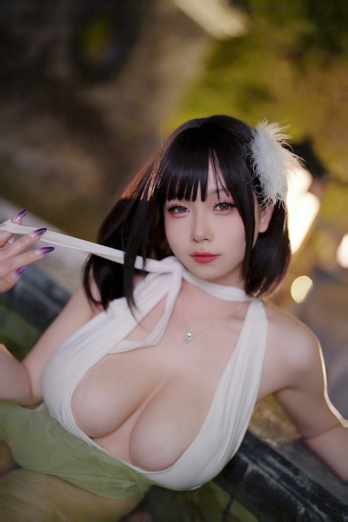 Cosplay 末夜787 白色泳装 20