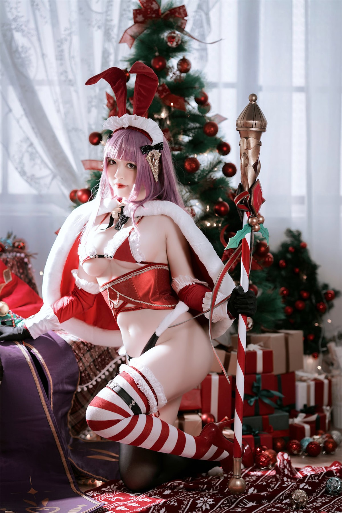 Cosplay 半半子 Christmas Bunny Aike 8