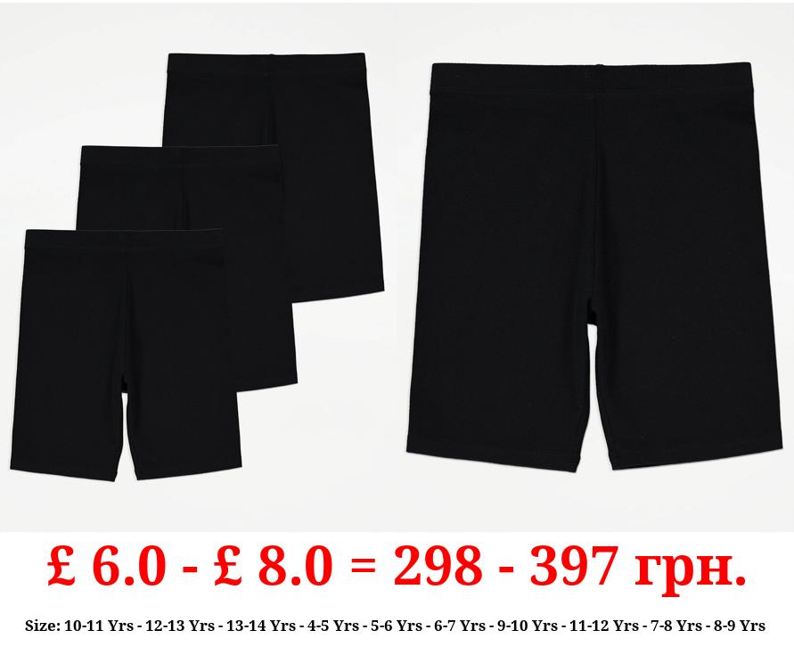 Black Cycling Shorts 3 Pack