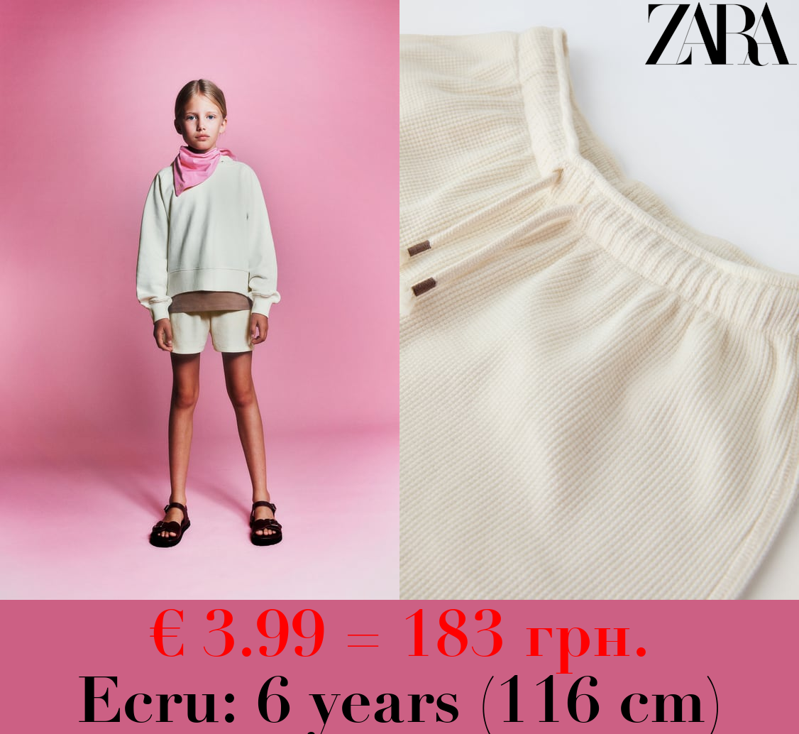 WAFFLE-TEXTURE BERMUDA SHORTS