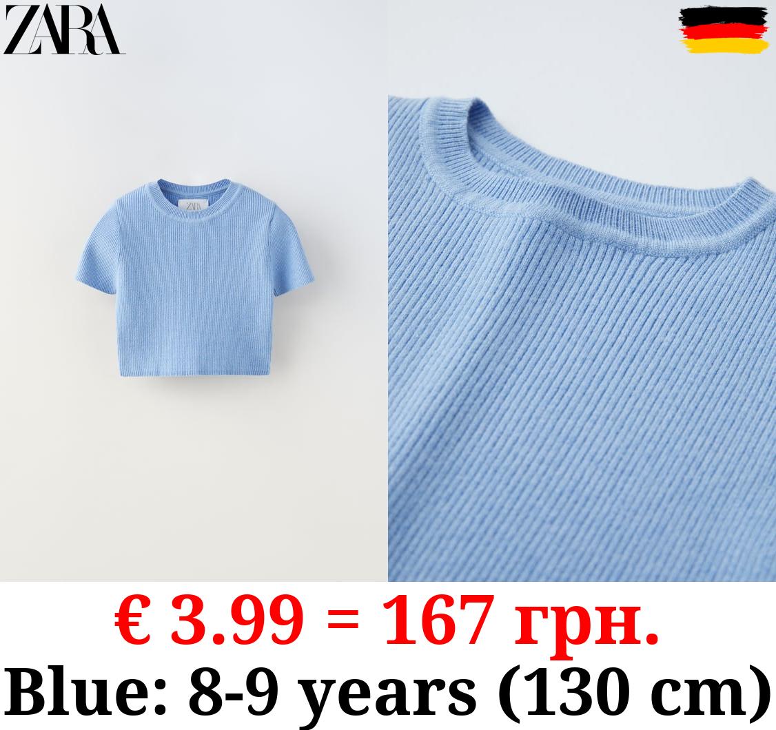 RIBBED CROPPED T-SHIRT