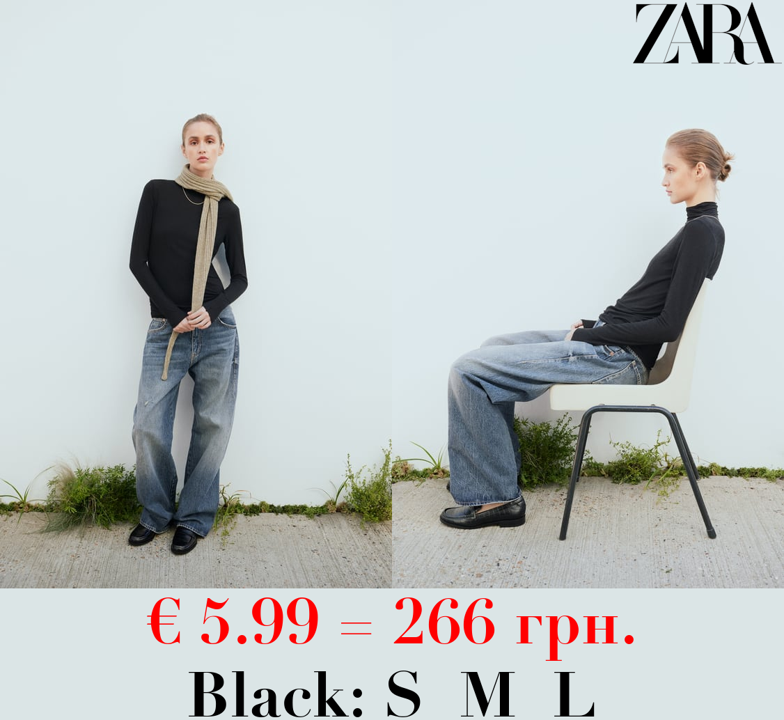 HIGH NECK SEMI-SHEER TOP