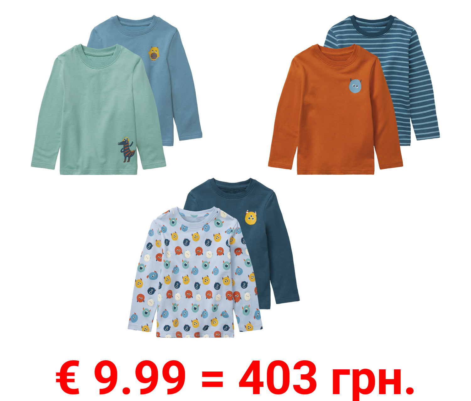 lupilu® Kinder Thermo-Langarmshirts, 2 Stück, hoher Baumwollanteil