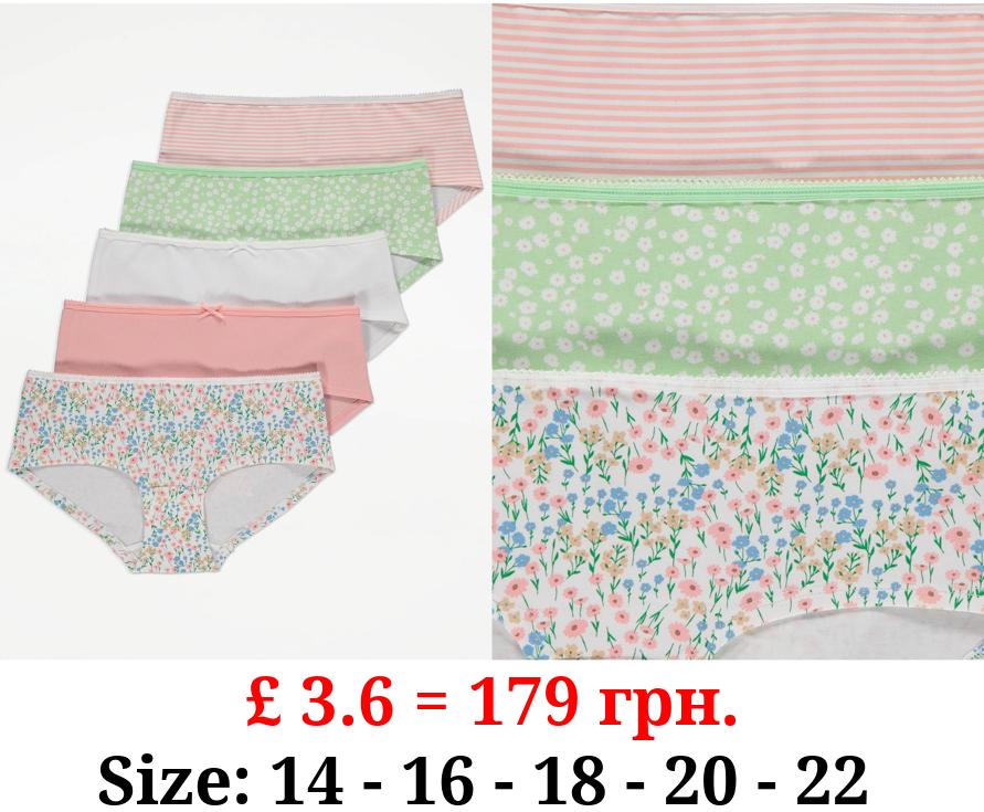 Spring Floral Short Knickers 5 Pack