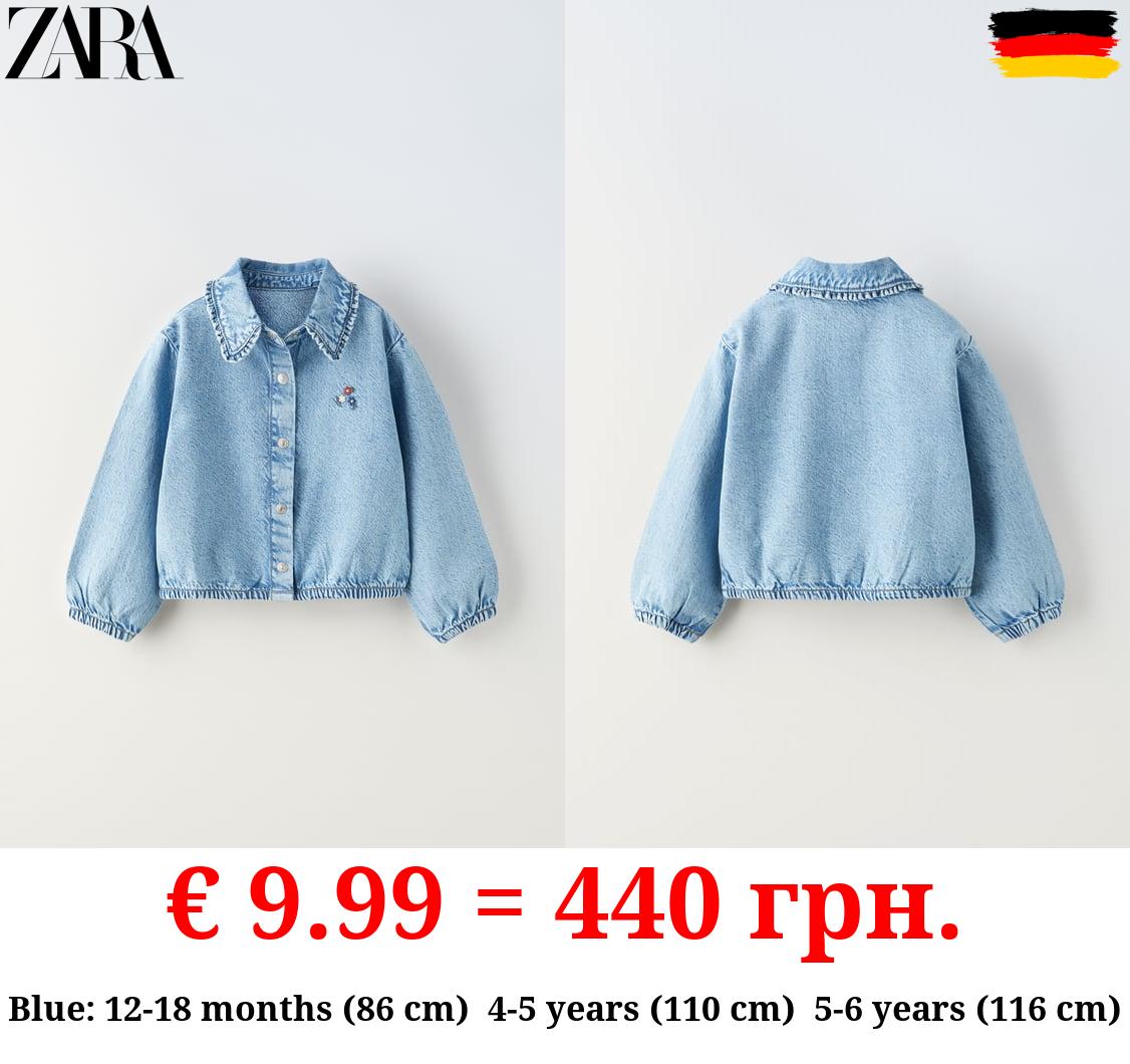 FLORAL EMBROIDERY DENIM SHIRT