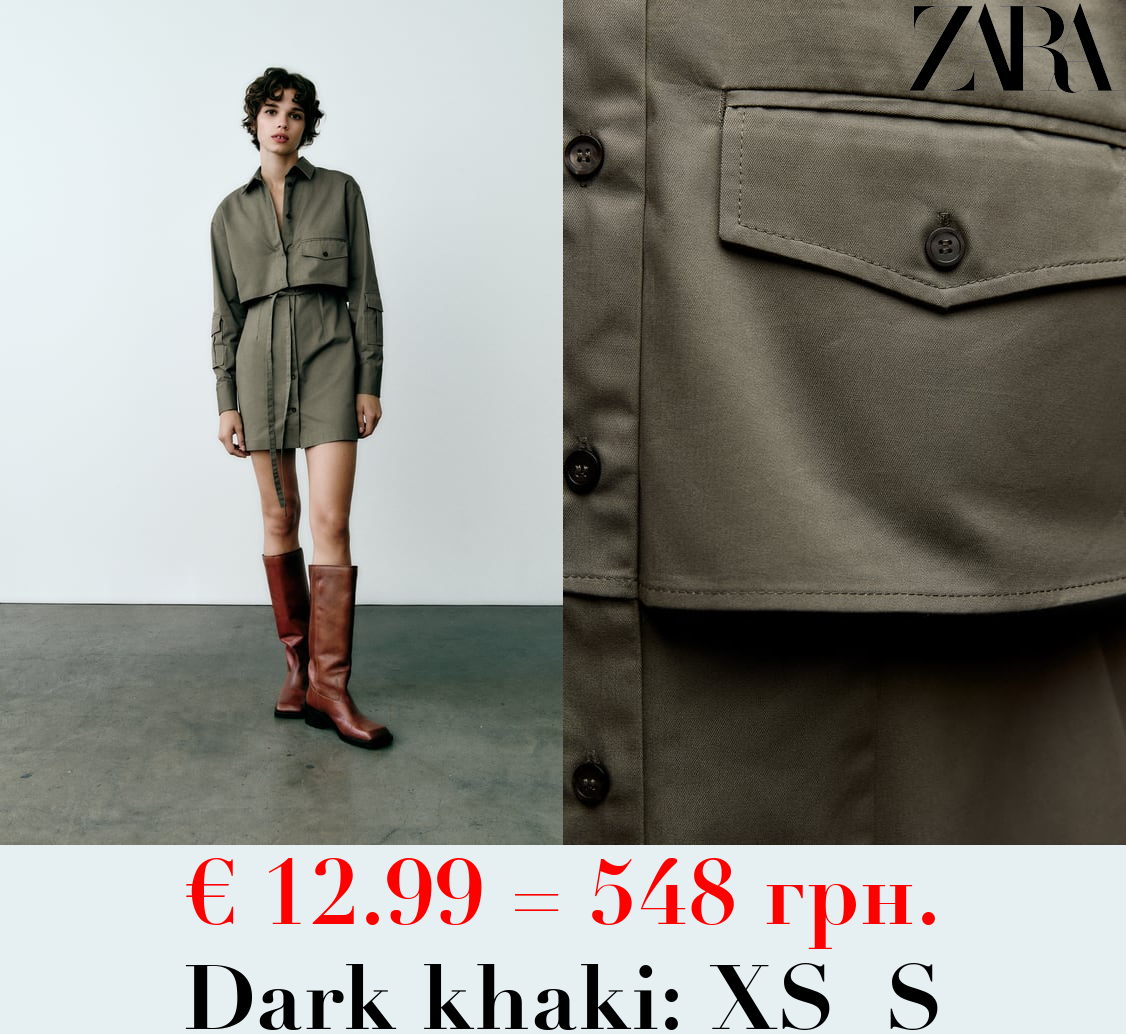 GABARDINE SHIRT DRESS