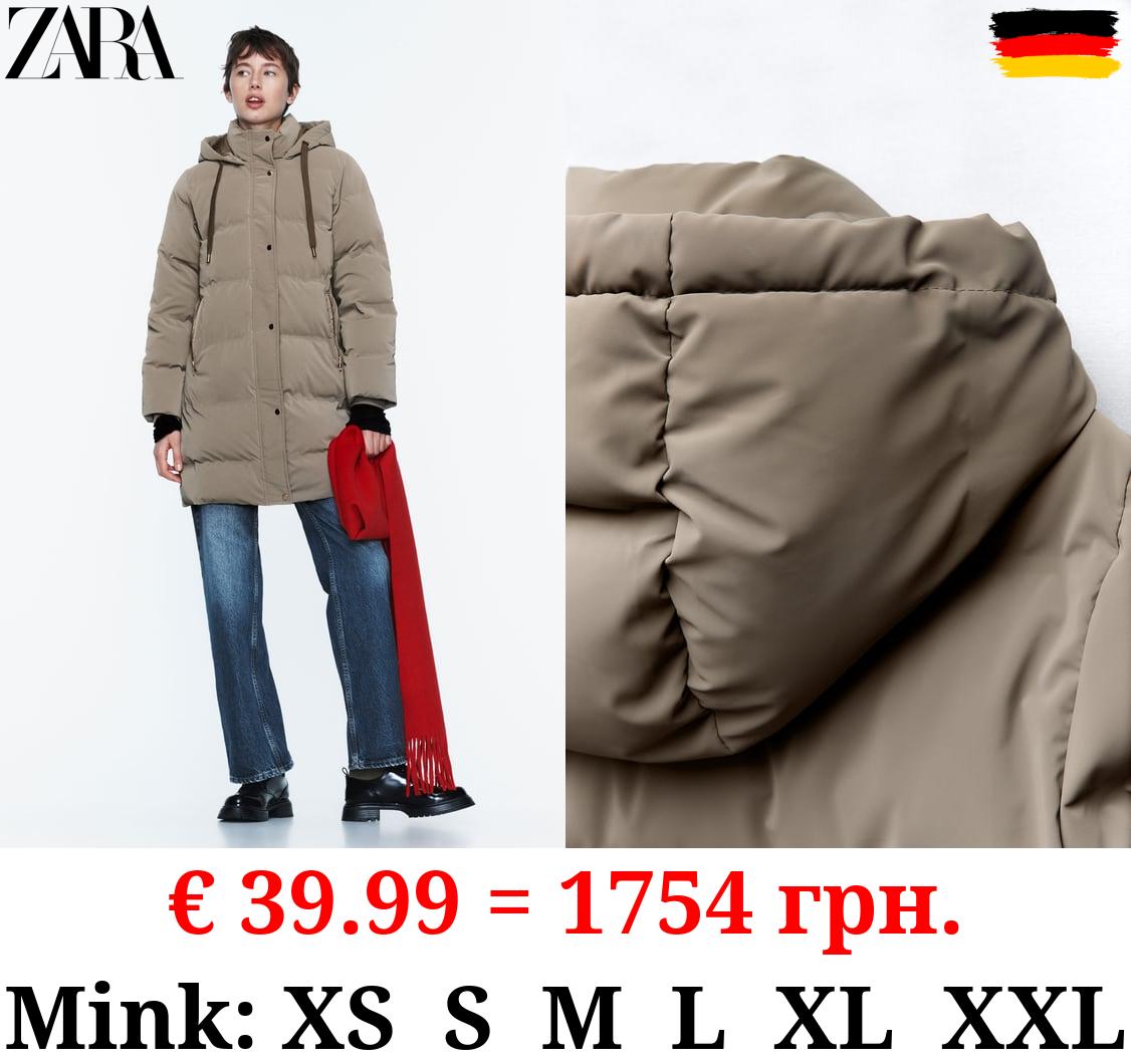HOODED PUFFER ANORAK WITH WIND PROTECTION