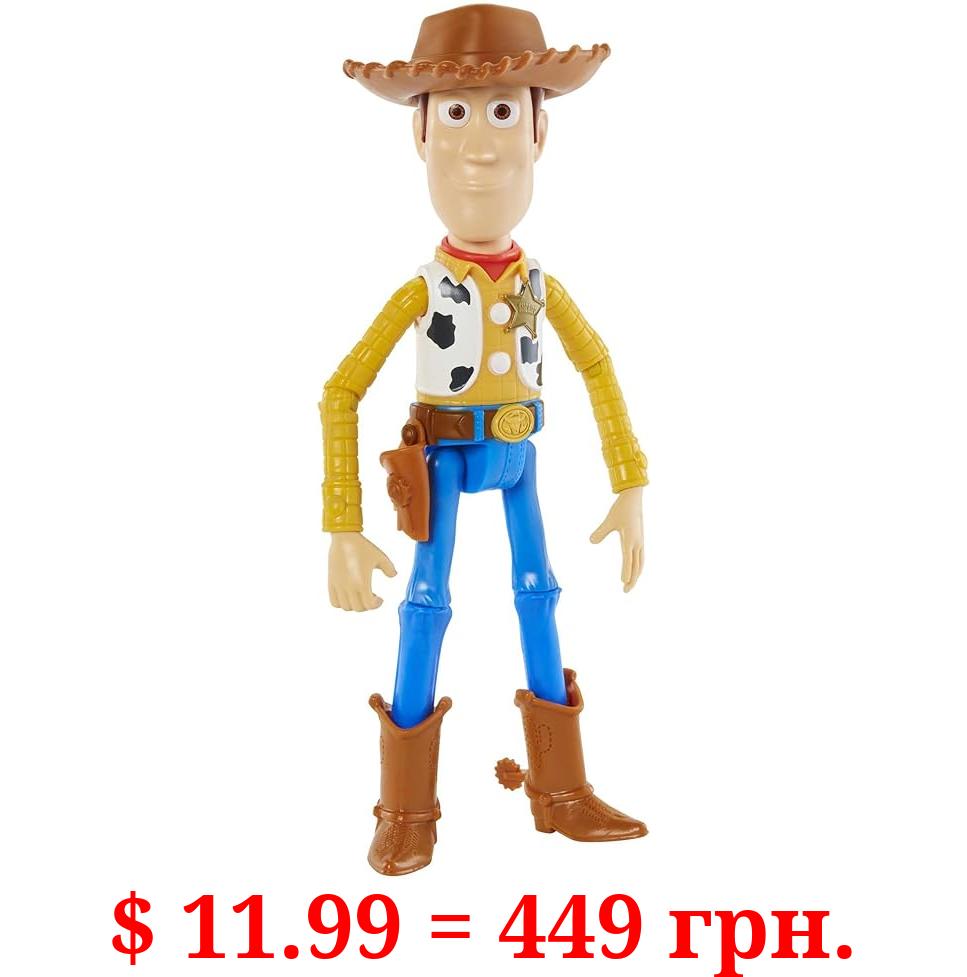 Mattel Disney Pixar Toy Story Woody Action Figure, 9.2-in Tall, Highly Posable with Authentic Detail, Collectible Movie Toy for Collectors & Kids Ages 3 Years Old & Up