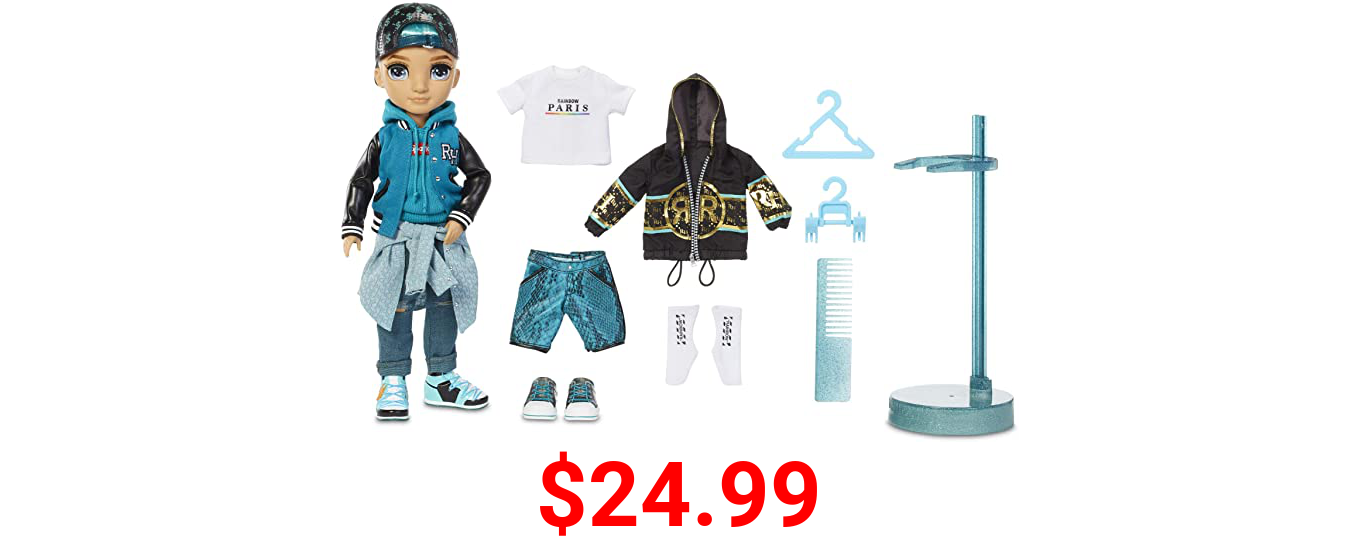 Rainbow High River Kendall – Teal Boy Fashion Doll with 2 Complete Doll Outfits to Mix & Match and Doll Accessories, Great Gift for Kids 6-12 Years Old