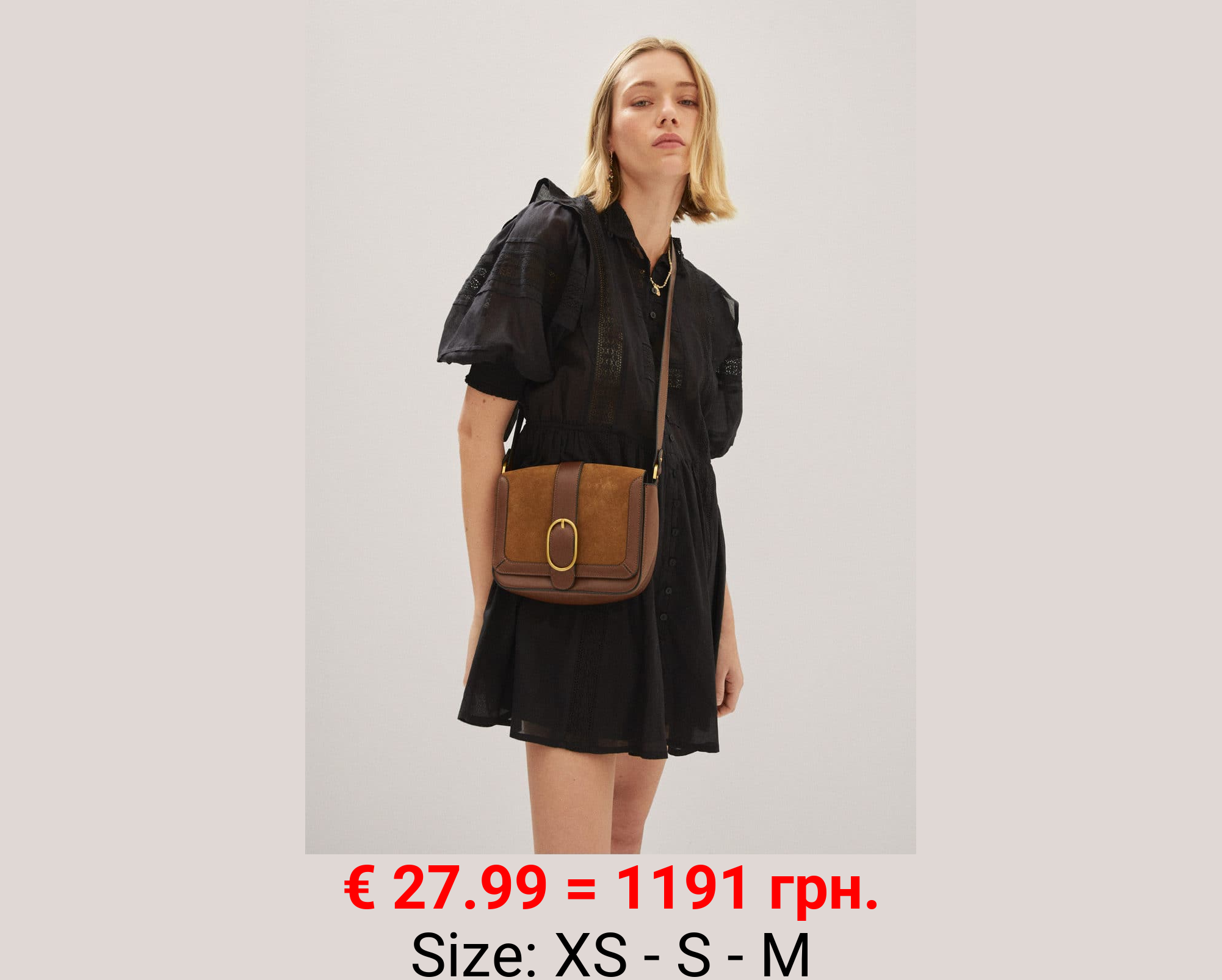 Vestido bordado manga abullonada