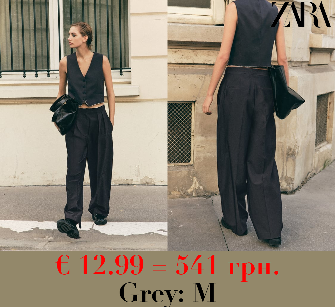 ZW COLLECTION DARTED MINIMALIST TROUSERS