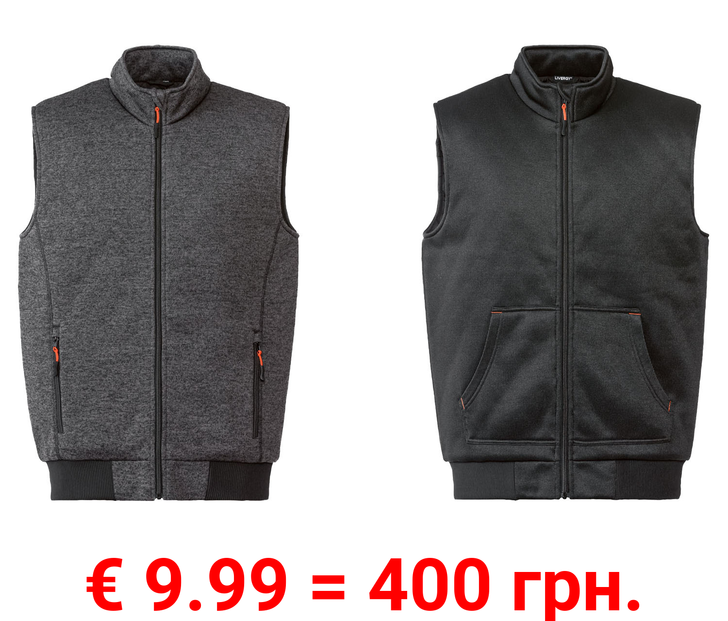 LIVERGY® Herren Weste Strickfleece mit wärmendem Steppfutter