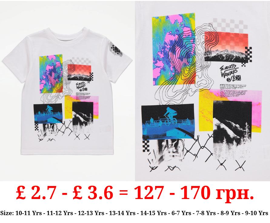 White Rectangle Graphic T-Shirt