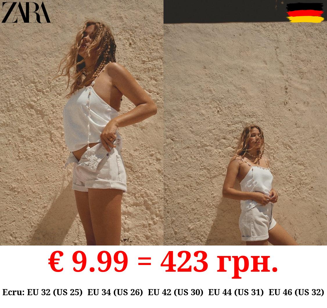 TRF HIGH-RISE MOM FIT DENIM BERMUDA SHORTS