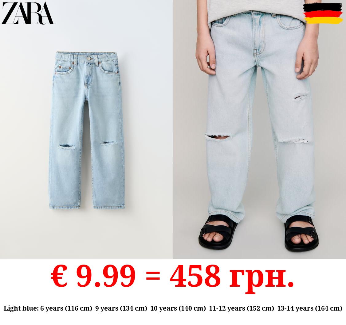 REGULAR FIT RIPPED JEANS