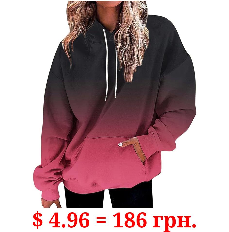 Coat Jackets Womens Casual Printed Fashion Long Sleeve Casual Loose Outwear Sweatshirts with Pockets