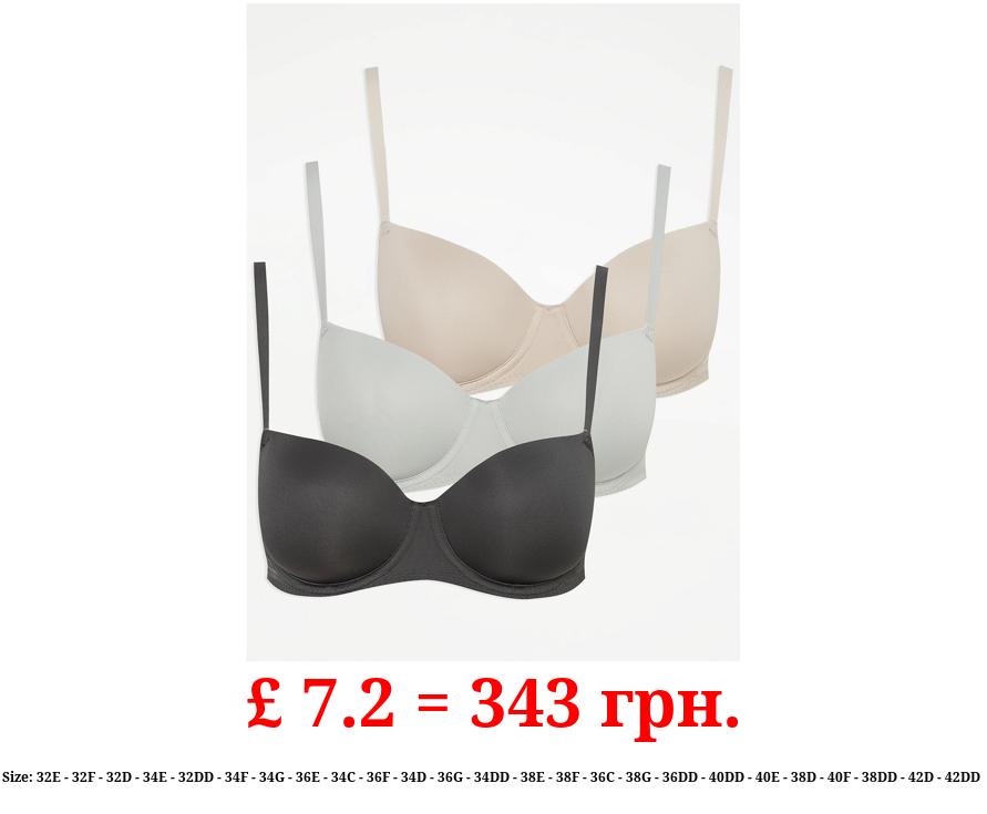 Underwired Balcony Bras 3 Pack