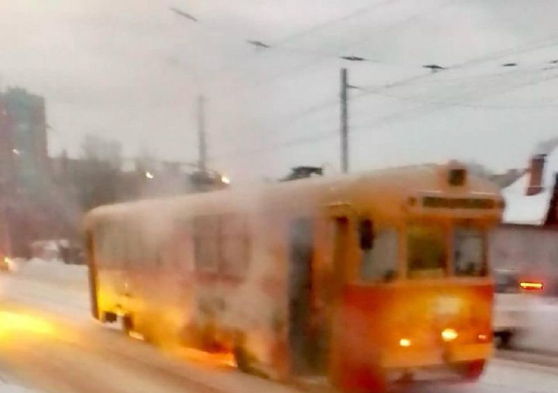 Очередной трамвай сгорел в Хабаровске