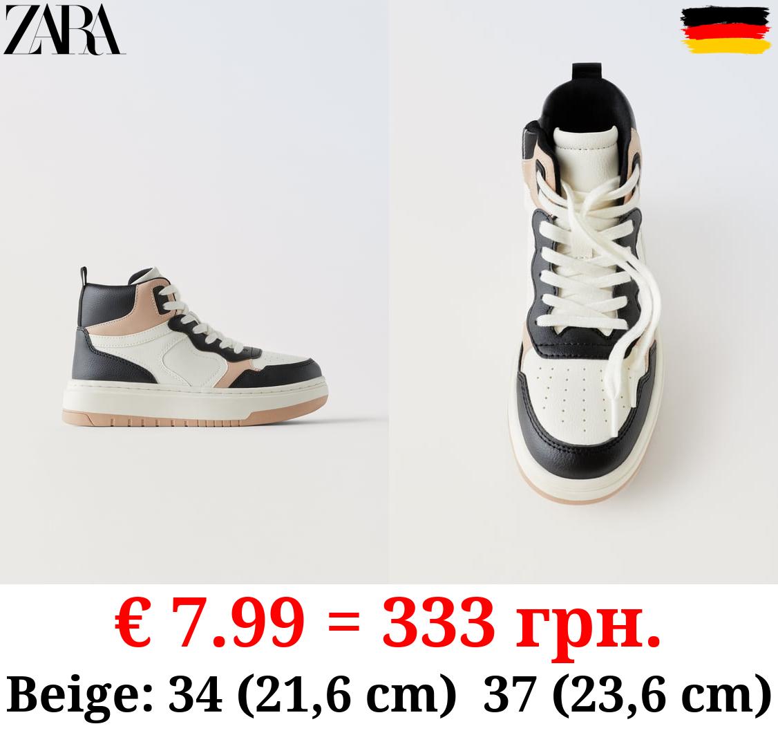 CONTRAST HIGH-TOP SNEAKERS