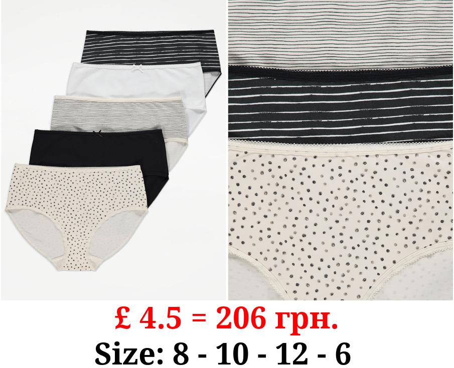 Patterned Midi Knickers 5 Pack