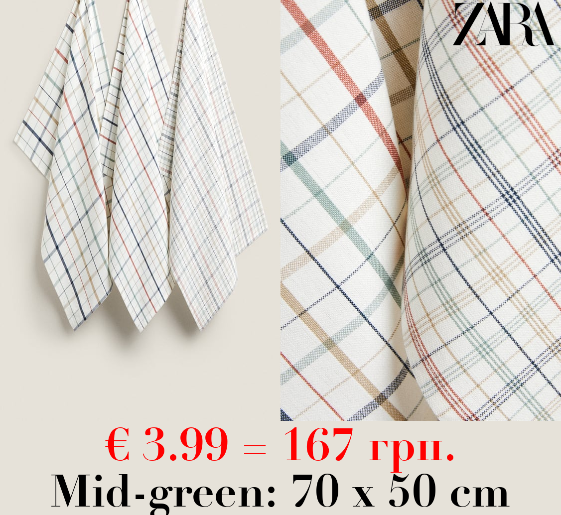 CHECK COTTON TEA TOWEL (PACK OF 3)