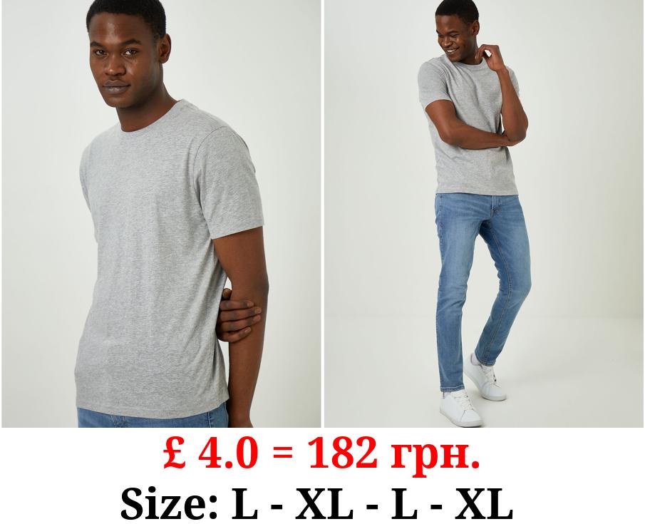 Grey Crew Neck Jersey T-Shirt