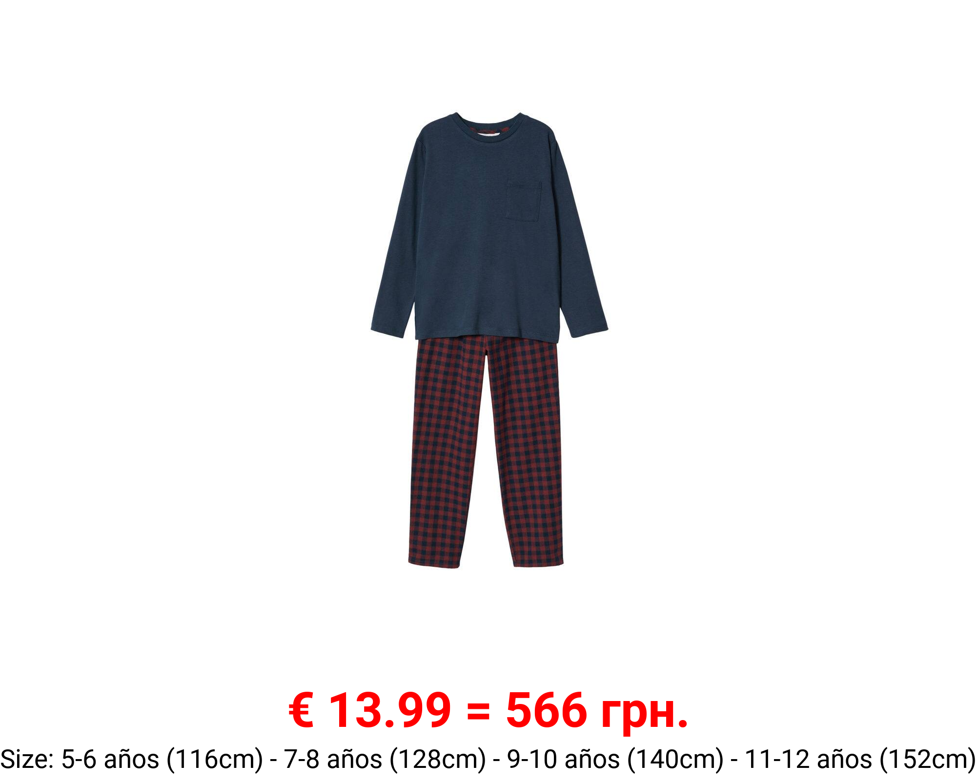 Pijama largo cuadros