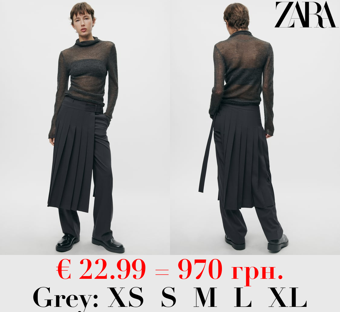 ZW COLLECTION PLEATED SKIRT OVER TROUSERS