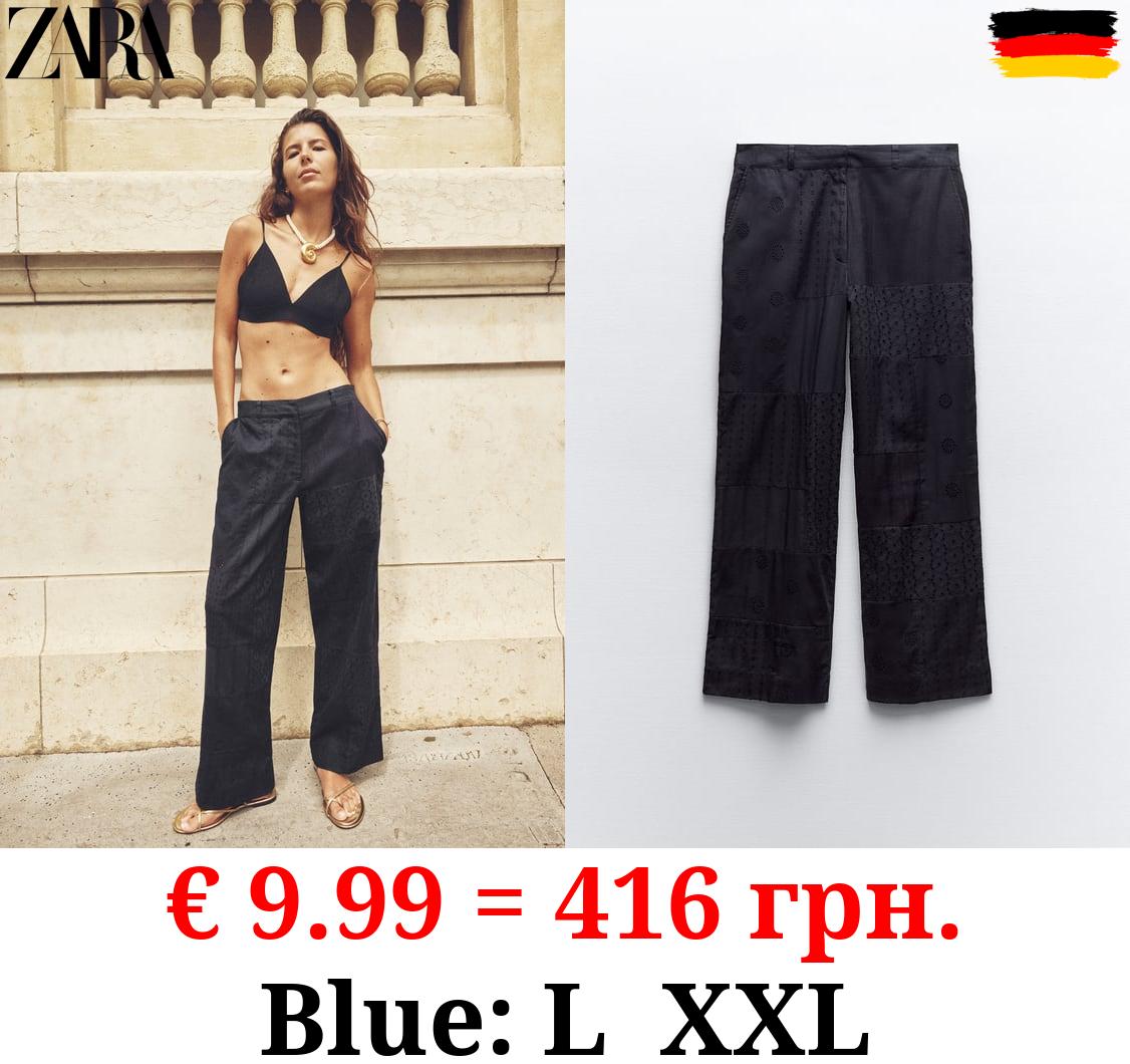 EMBROIDERED COTTON TROUSERS