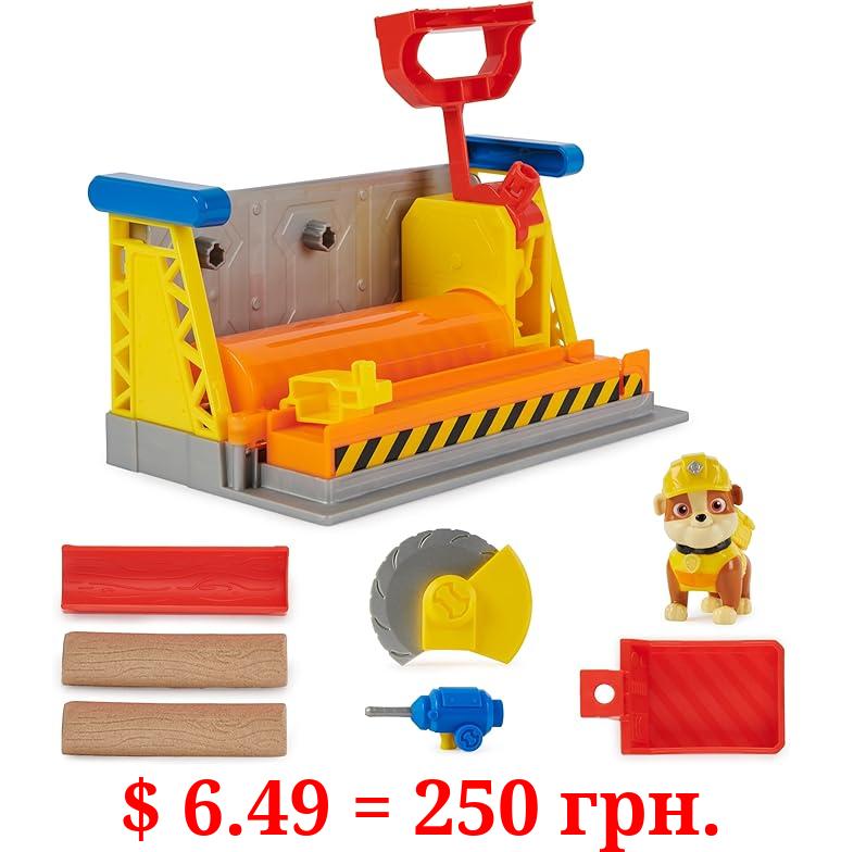 Rubble & Crew, Rubble’s Workshop Playset, Construction Toys with Kinetic Build-It Sand & Rubble Action Figure, Kids Toys for Boys & Girls Ages 3+
