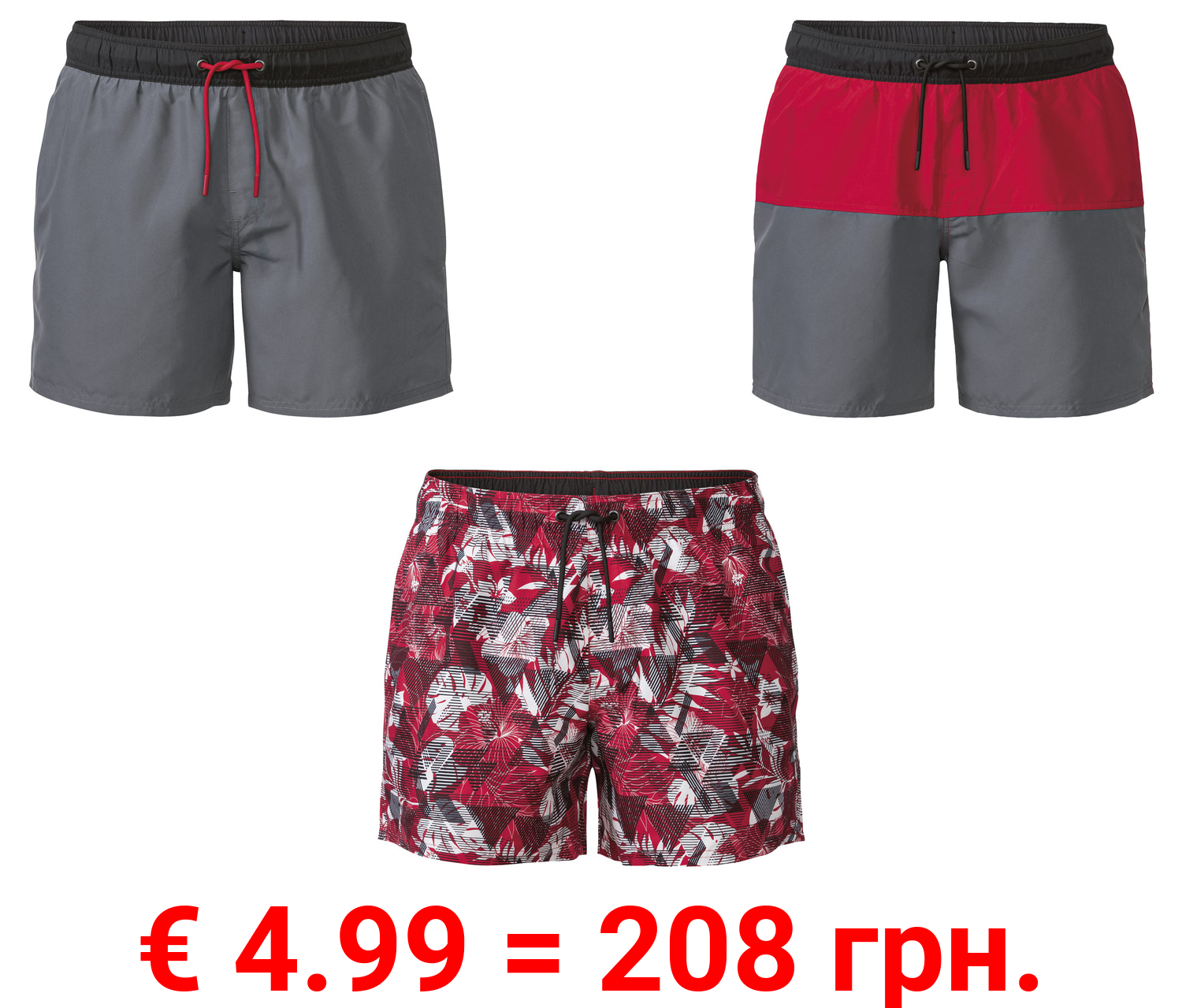 LIVERGY® Herren Badeshorts mit Gummizugbund