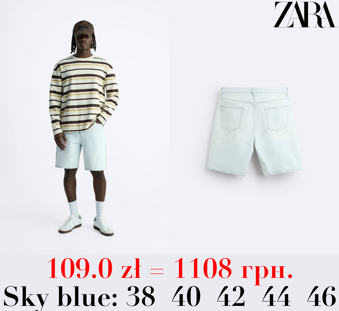RIPPED DENIM BERMUDA SHORTS