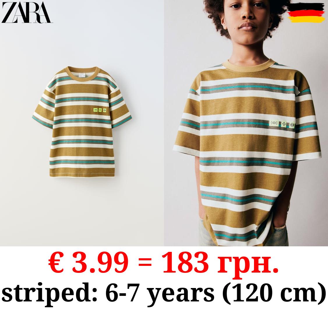 NEON PRINT STRIPED T-SHIRT