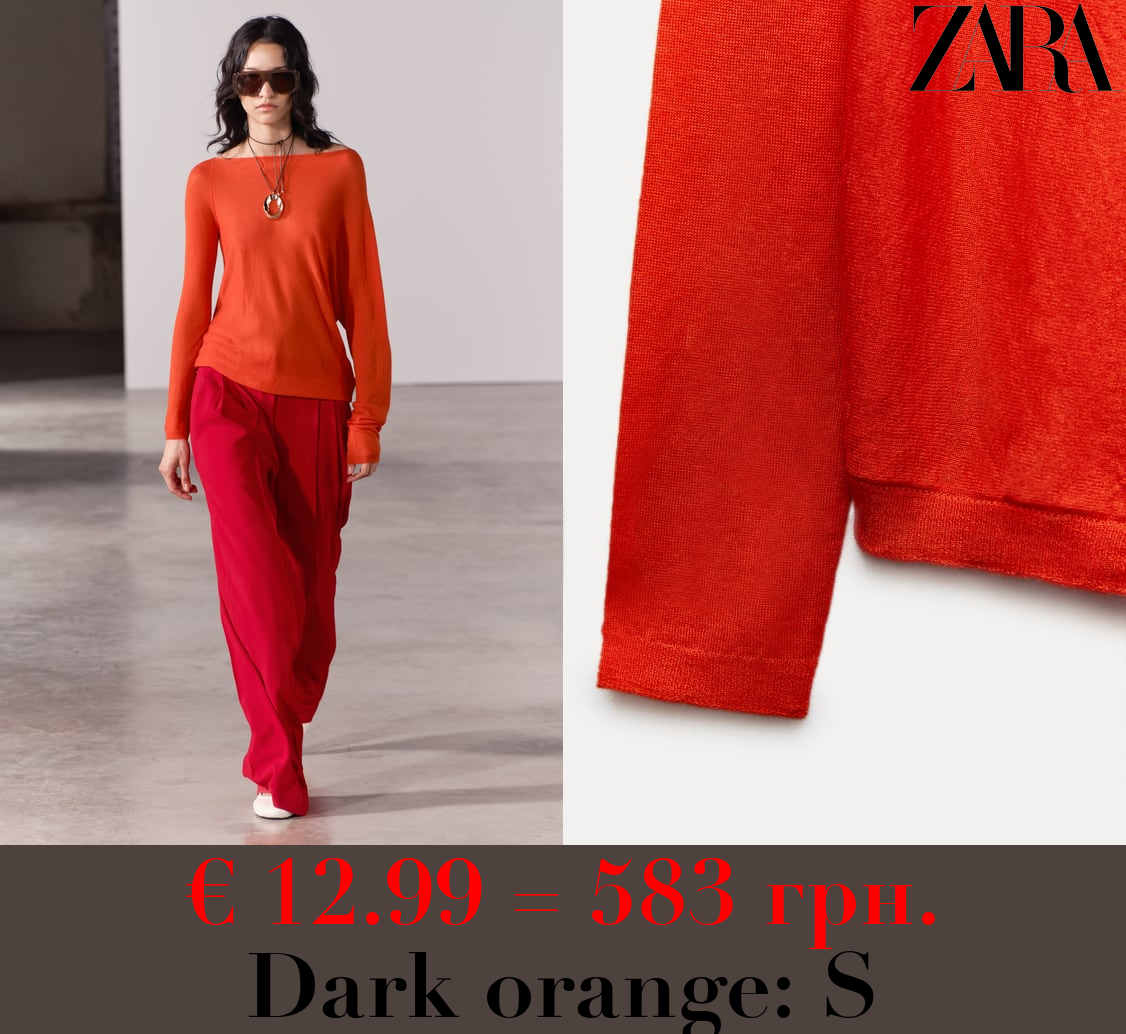 ASYMMETRIC SILK AND WOOL BLEND SWEATER