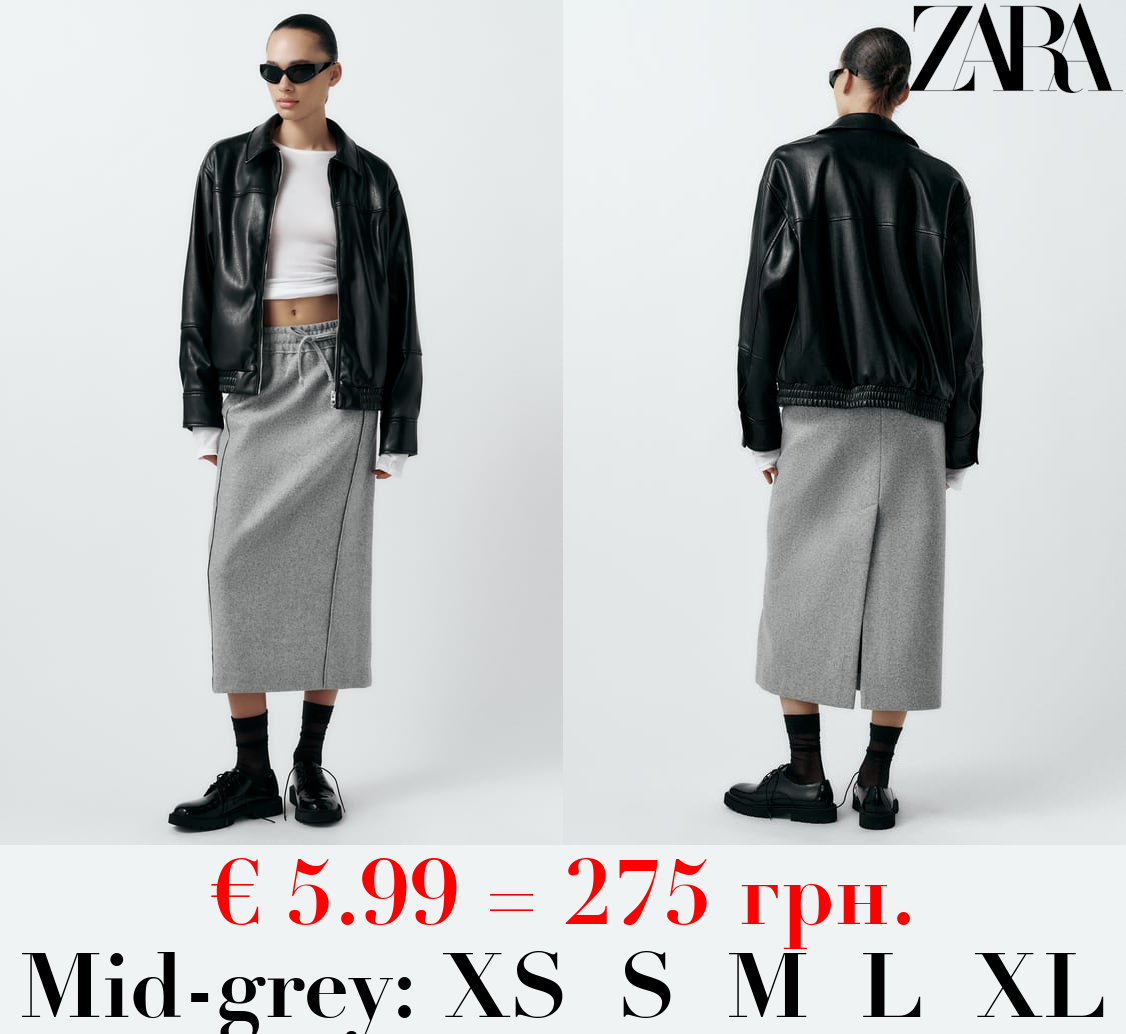 STRAIGHT FELT TEXTURE SKIRT