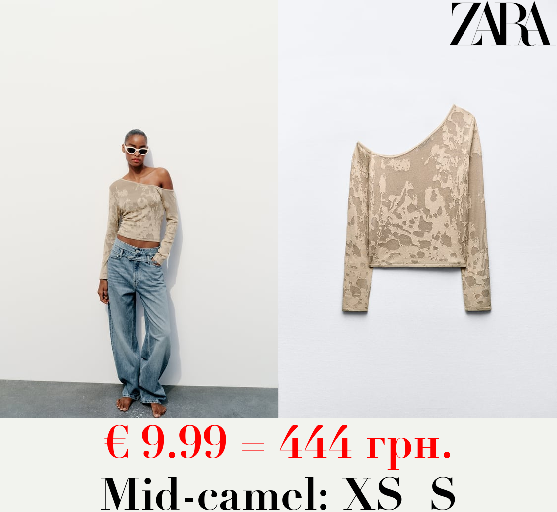 KNIT JACQUARD ASYMMETRIC TOP