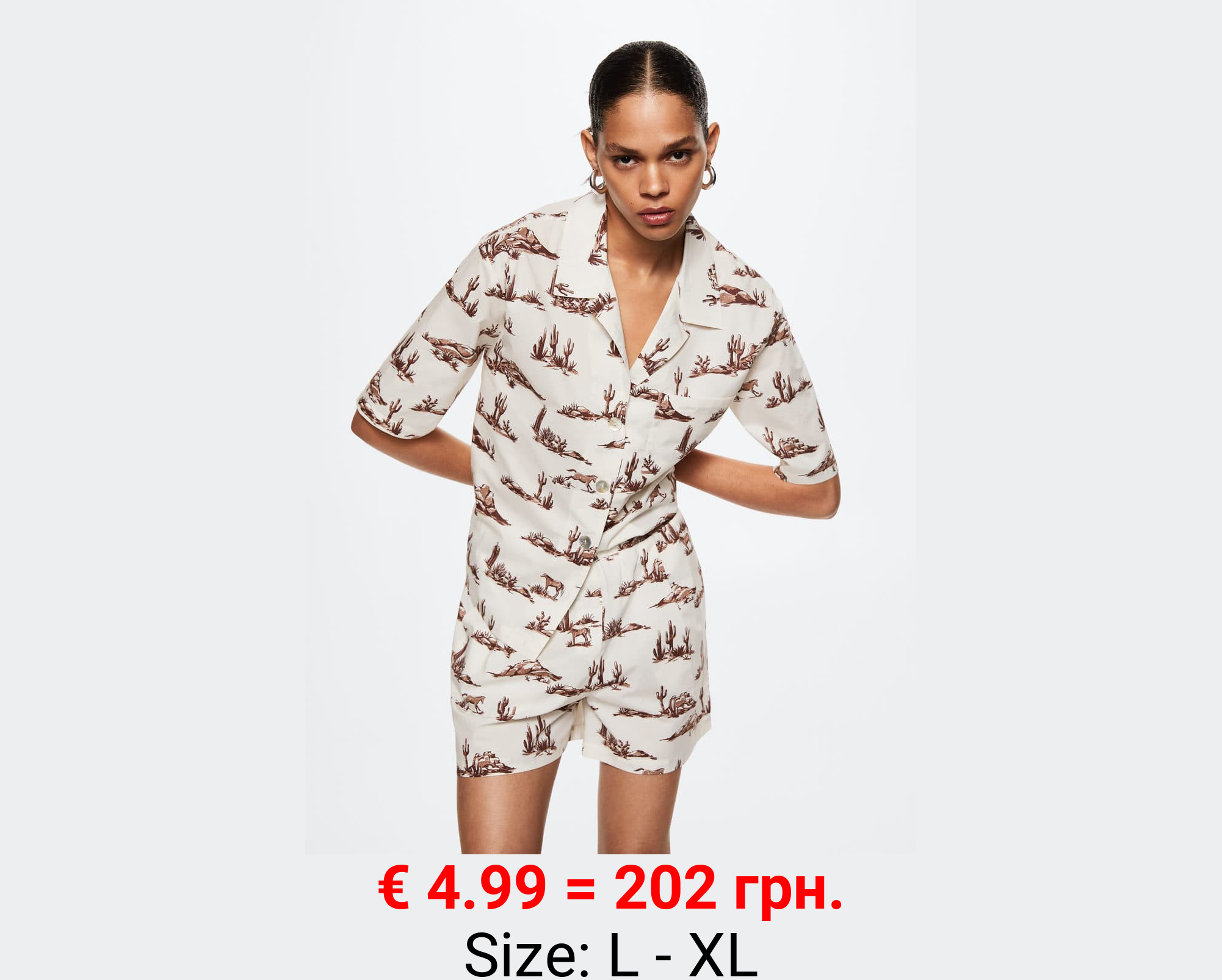 Camisa estampada algodón