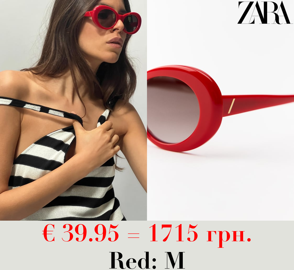 OVAL ACETATE SUNGLASSES